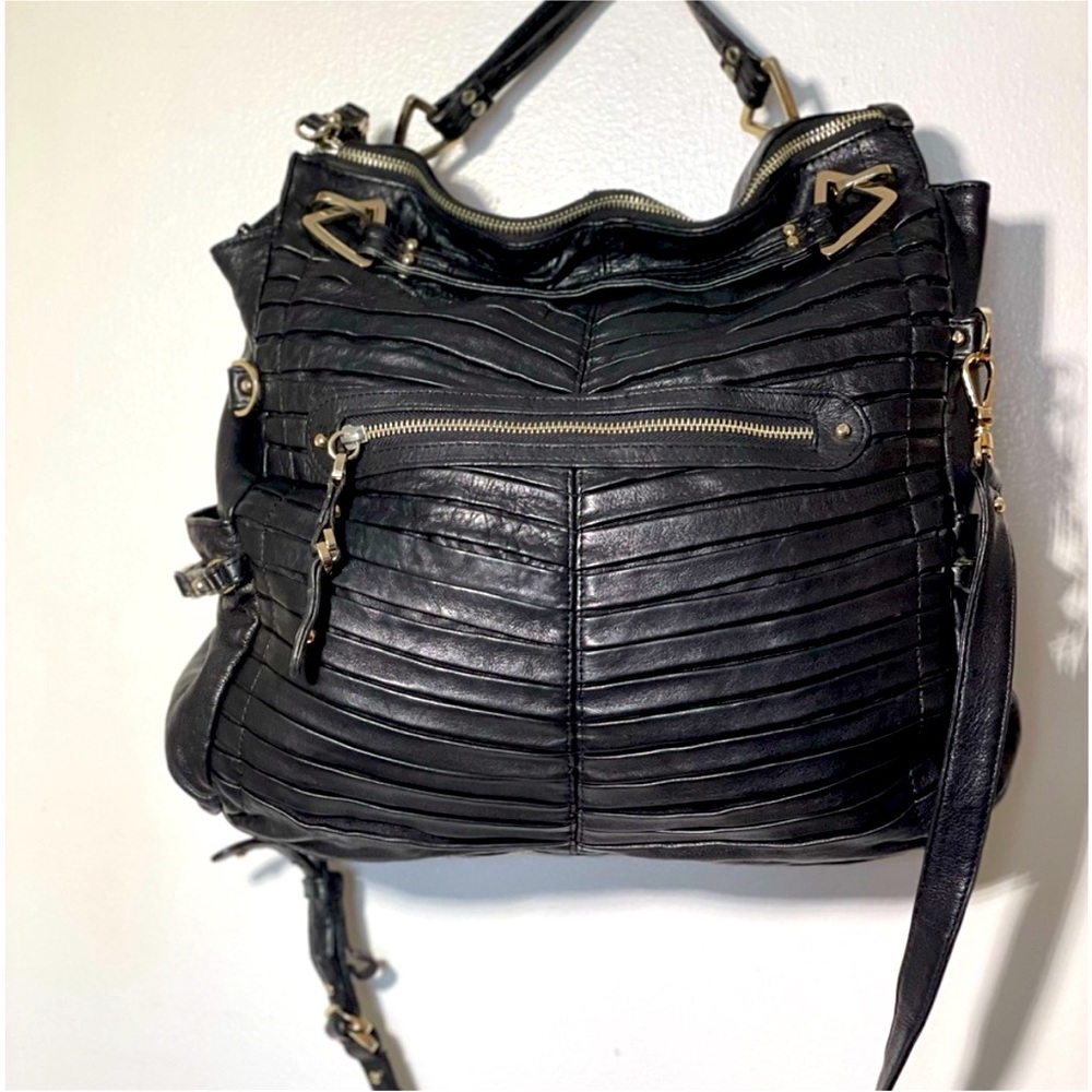 Junior Drake Gail Satchel / Crossbody - Pleated soft Leather